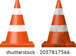 two signal cones isolated white ... | Shutterstock .eps vector #2057817566