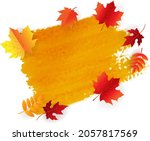 orange blot with autumn leaves... | Shutterstock .eps vector #2057817569