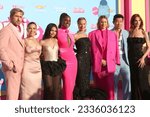 Small photo of LOS ANGELES - JUL 9: Ryan Gosling, America Ferrera, Ariana Greenblatt, Issa Rae, Margot Robbie Greta Gerwig, Simu Liu, Hari Nef at the Barbie Premiere at the Shrine on July 9, 2023 in Los Angeles, CA