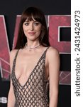Small photo of LOS ANGELES - FEB 12: Dakota Johnson at the Madame Web Premiere at the Village Theater on February 12, 2024 in Westwood, CA