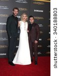 Small photo of LOS ANGELES - NOV 16: Liam Hemsworth, Jennifer Lawrence, Josh Hutcherson at the "The Hunger Games -Mockingjay Part 2" LA Premiere at the Microsoft Theater on November 16, 2015 in Los Angeles, CA