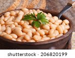 White Kidney Beans In A Brown...