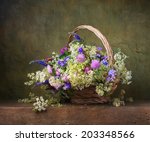 Still Life With Wild Flowers In ...