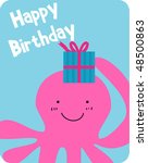 Happy Birthday Octopus Card Free Stock Photo - Public Domain Pictures