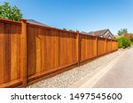 Fence built from wood. outdoor...