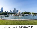 Small photo of Buckingham Fountain is a Chicago Landmark in the center of Grant Park, between Queen's Landing and Ida B. Wells Drive. Dedicated in 1927 and donated to the city by philanthropist Kate S. Buckingham.