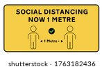 social distance is now 1 metre  ... | Shutterstock .eps vector #1763182436