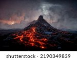 Beautiful Lava From Volcano At...