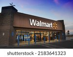 Small photo of RIDGECREST, USA - APRIL 12, 2014: Walmart store in Ridgecrest, California. Walmart is a retail corporation with 8,970 locations and revenue of US$ 469 billion (FY 2013).