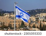 Flag of israel in jerusalem....