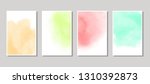 set of cards with watercolor... | Shutterstock .eps vector #1310392873