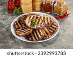 Small photo of Grilled eggplant slices with cilantro smack
