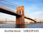 Brooklyn Bridge Over East River ...
