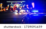 Night Police Car Lights In City ...