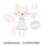 Cute Fox Girl Print. Sweet...
