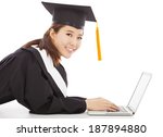 smiling female graduation lying ... | Shutterstock . vector #187894880