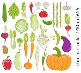 set of healthy vegetables | Shutterstock .eps vector #140555659