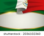 mexico insignia with decorative ... | Shutterstock .eps vector #2036102360