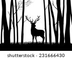 silhouette of a reindeer in the ... | Shutterstock .eps vector #231666430
