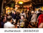 Crowded Irish pub blur