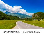 Road among Alps mountains, Vaduz, Oberland Liechtenstein