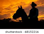 Silhouette Of A Horse And A...
