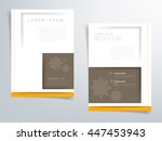 brown square brochure template... | Shutterstock .eps vector #447453943