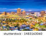 Albuquerque, New Mexico, USA downtown cityscape at twilight.