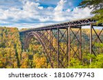 New River Gorge, West Virginia, USA with the bridge in autumn.