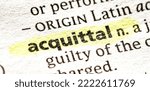 Small photo of Close up photo of the word acquittal