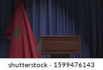 national flag of morocco and... | Shutterstock . vector #1599476143