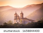 Small photo of A church at Ouro Preto, Minas Gerais, Brazil. Ouro Preto is former capital of the state of Minas Gerais, Brazil. This city used to be a very rich city from gold mining. Locals said the ornaments of th