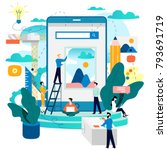 mobile application development... | Shutterstock .eps vector #793691719