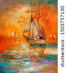 Original Oil Painting Of Sail...
