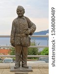 Small photo of Herceg Novi, Montenegro - April 17, 2011: Bronze Statue of Chimney Sweeper in Herceg Novi, Montenegro.