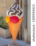 Big Ice Cream Cone Sign At...