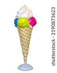 Ice Cream Cone With Three...