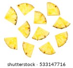 sliced pineapple isolated