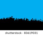 black silhouette of crowd hands ... | Shutterstock .eps vector #83619031