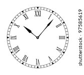 Black And White Clock Face With ...