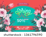 spring background with green... | Shutterstock .eps vector #1361796590
