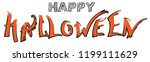 happy halloween text greeting... | Shutterstock .eps vector #1199111629
