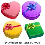 set gift box with ribbon and... | Shutterstock .eps vector #355607936