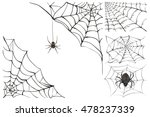 web and black poisonous spider. ... | Shutterstock .eps vector #478237339
