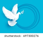 White Dove Holds Twig Symbol Of ...