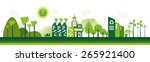 green eco city living concept. | Shutterstock .eps vector #265921400