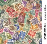 Background Of Stamps Mail Of...