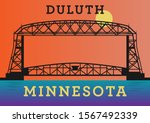 Aerial Ferry Bridge on Duluth, Minnesota, United States