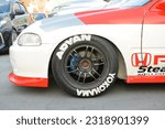 Small photo of PARANAQUE, PH - MAR 12 - Honda civic wheel at Sneaky mods car meet on March 12, 2023 in Paranaque, Philippines. Sneaky mods is a car meet event in the Philippines.