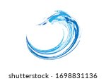 abstract blue vector wave sign... | Shutterstock .eps vector #1698831136